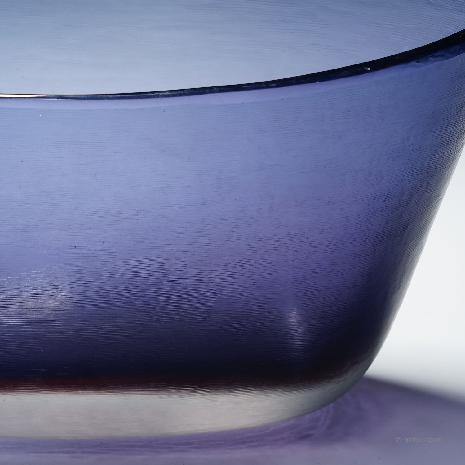 Large Venini Art Glass Bowl with Inciso Decoration Paolo Venini, Murano 1956