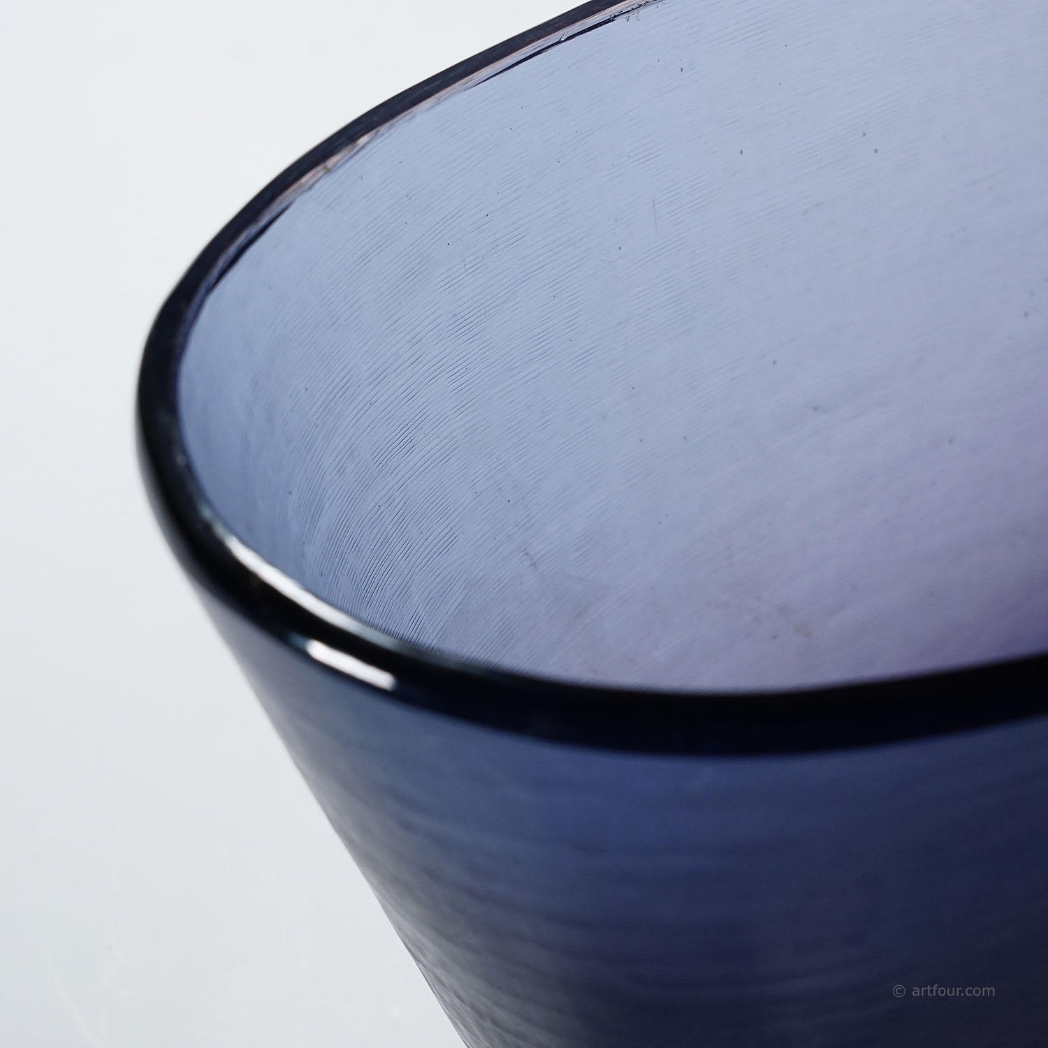 Large Venini Art Glass Bowl with Inciso Decoration Paolo Venini, Murano 1956