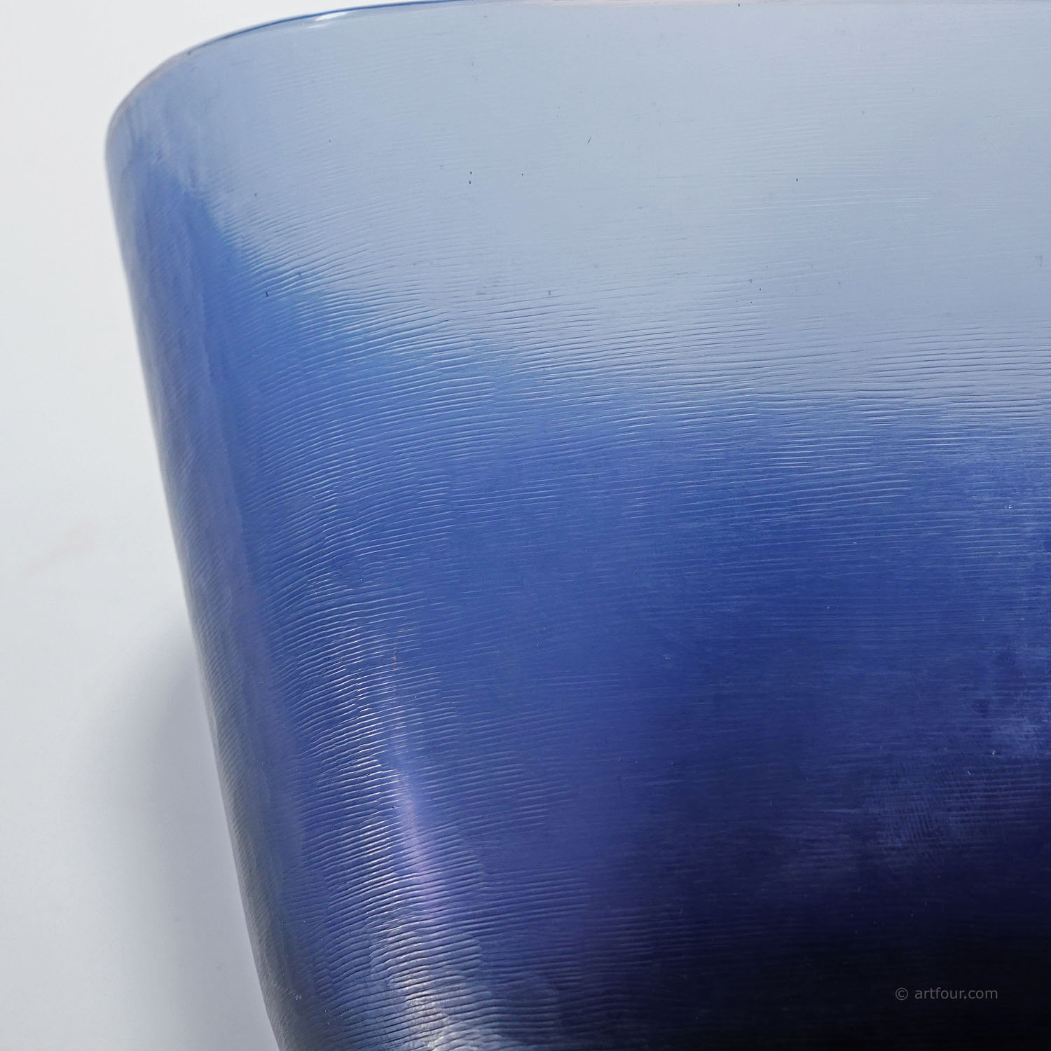 Large Venini Art Glass Bowl with Inciso Decoration Paolo Venini, Murano 1956