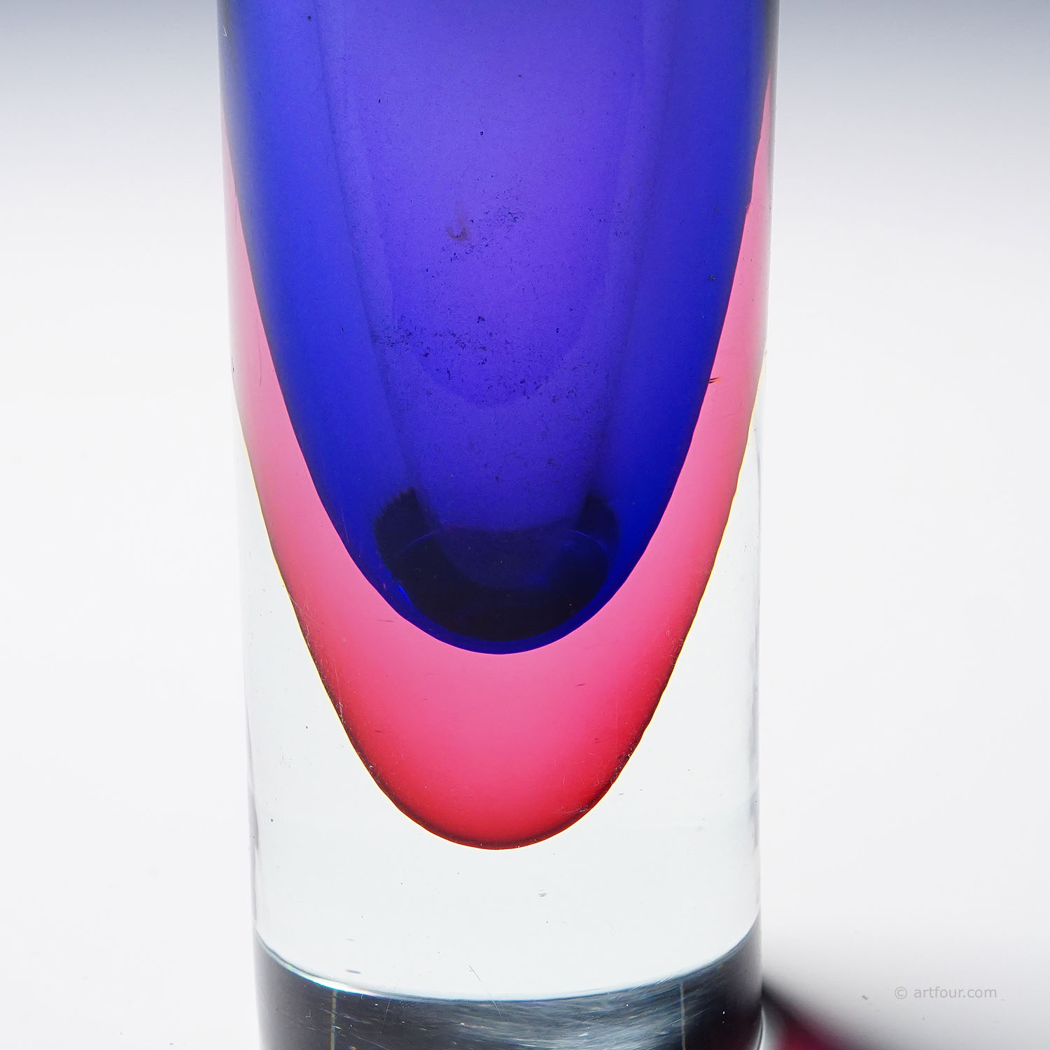 Archimede Seguso Sommerso Vase in Blue and Violet, Murano Italy ca. 1960s