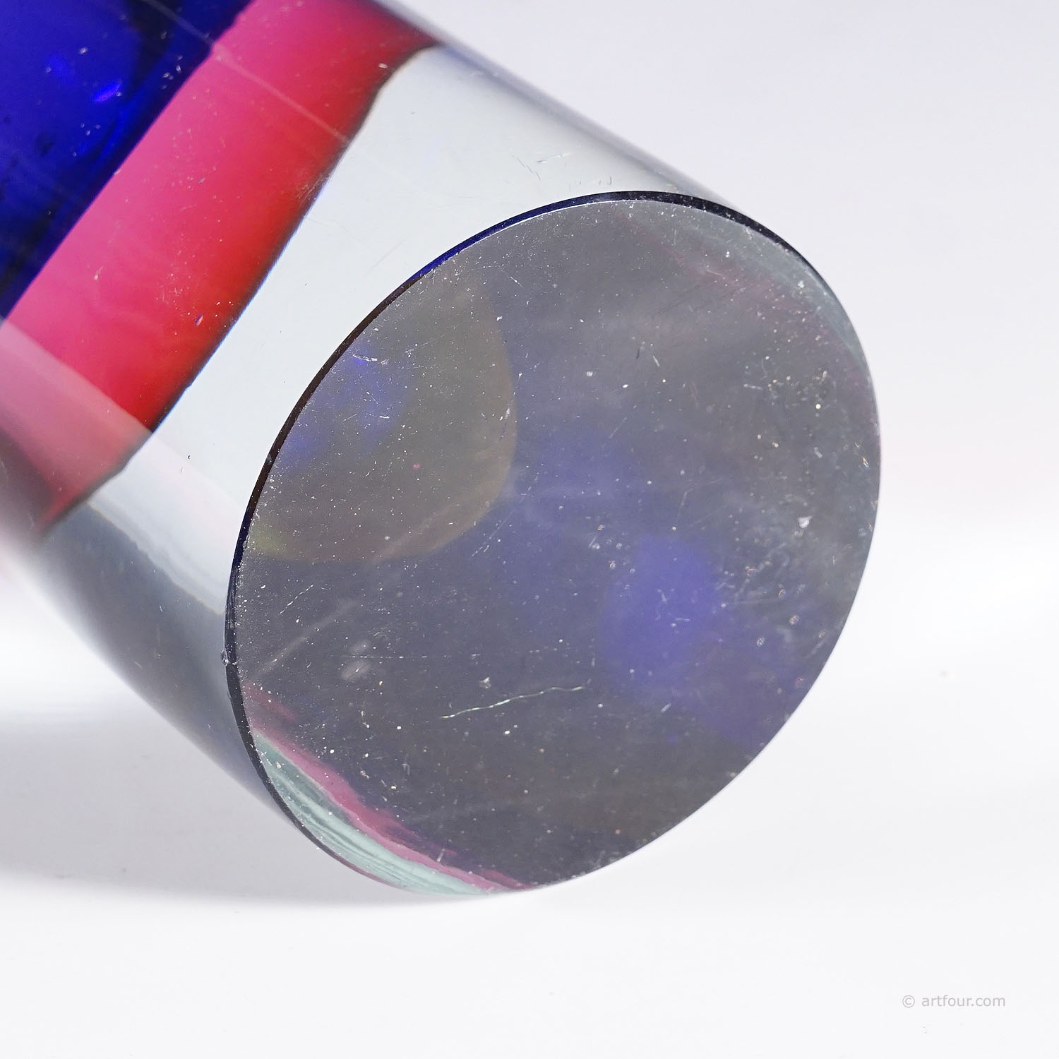 Archimede Seguso Sommerso Vase in Blue and Violet, Murano Italy ca. 1960s