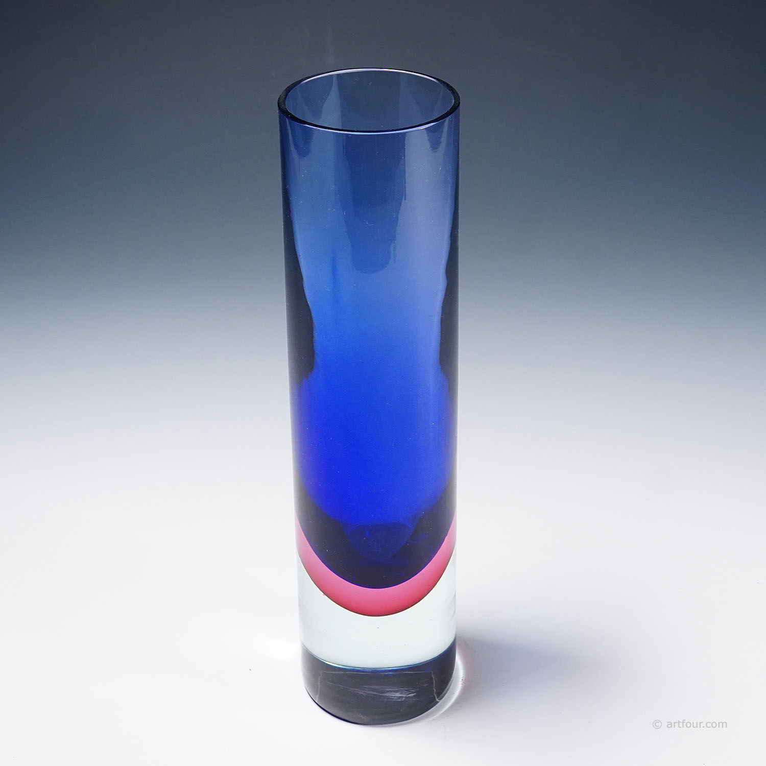 Archimede Seguso Sommerso Vase in Blue and Violet, Murano Italy ca. 1960s