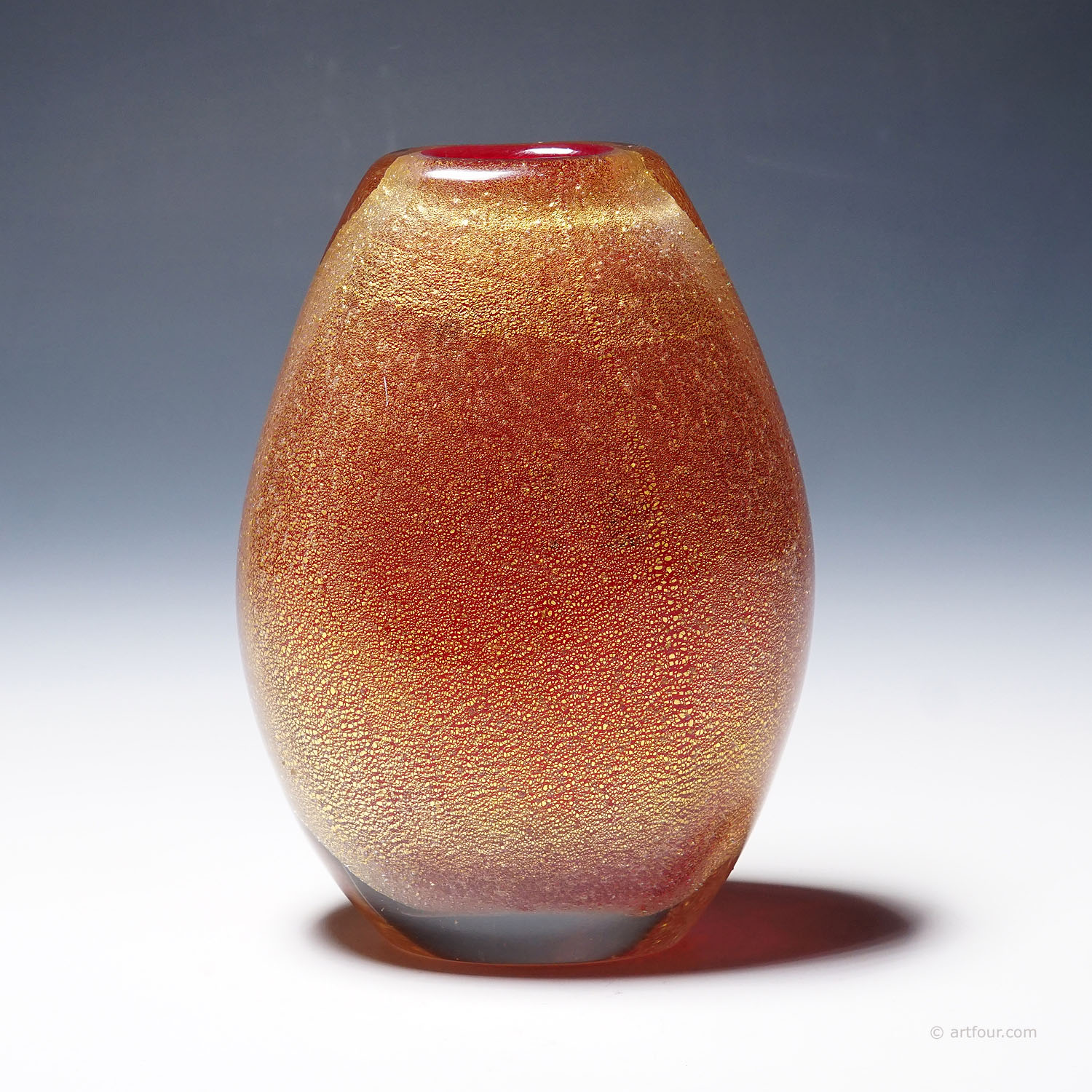 Vintage Art Glass Vase by Flavio Poli for Seguso Vetri D'Arte 1940s
