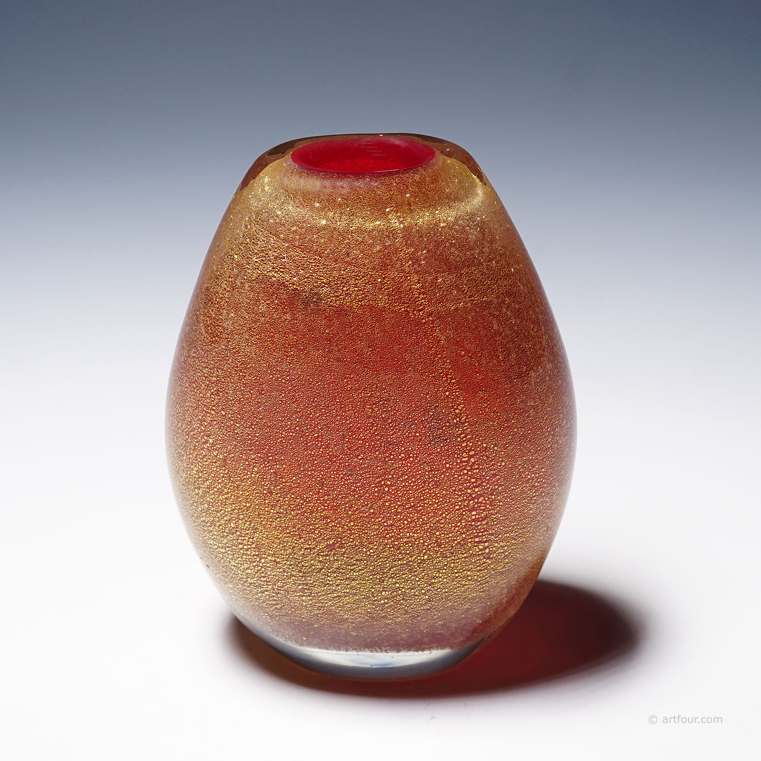 Vintage Art Glass Vase by Flavio Poli for Seguso Vetri D'Arte 1940s