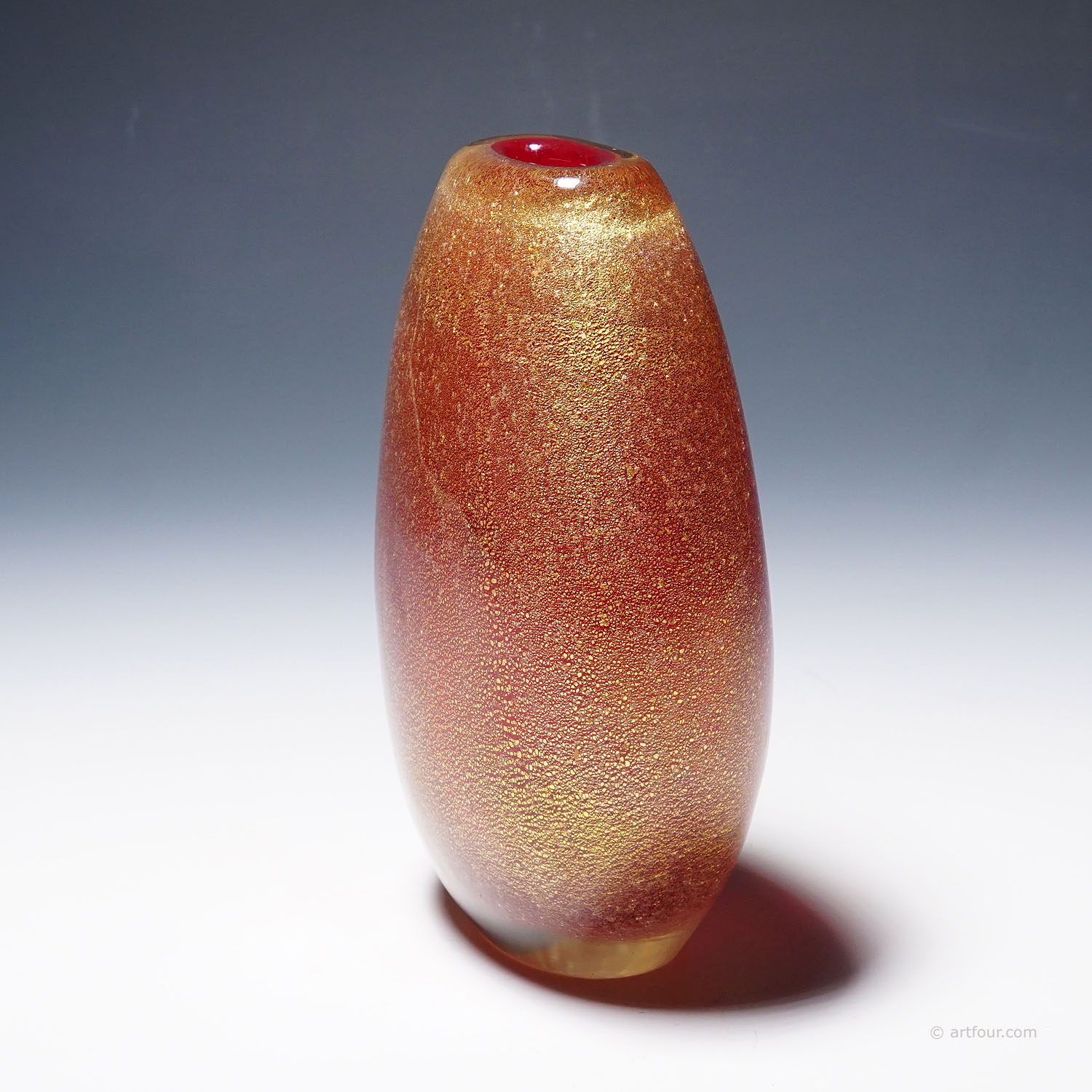 Vintage Art Glass Vase by Flavio Poli for Seguso Vetri D'Arte 1940s