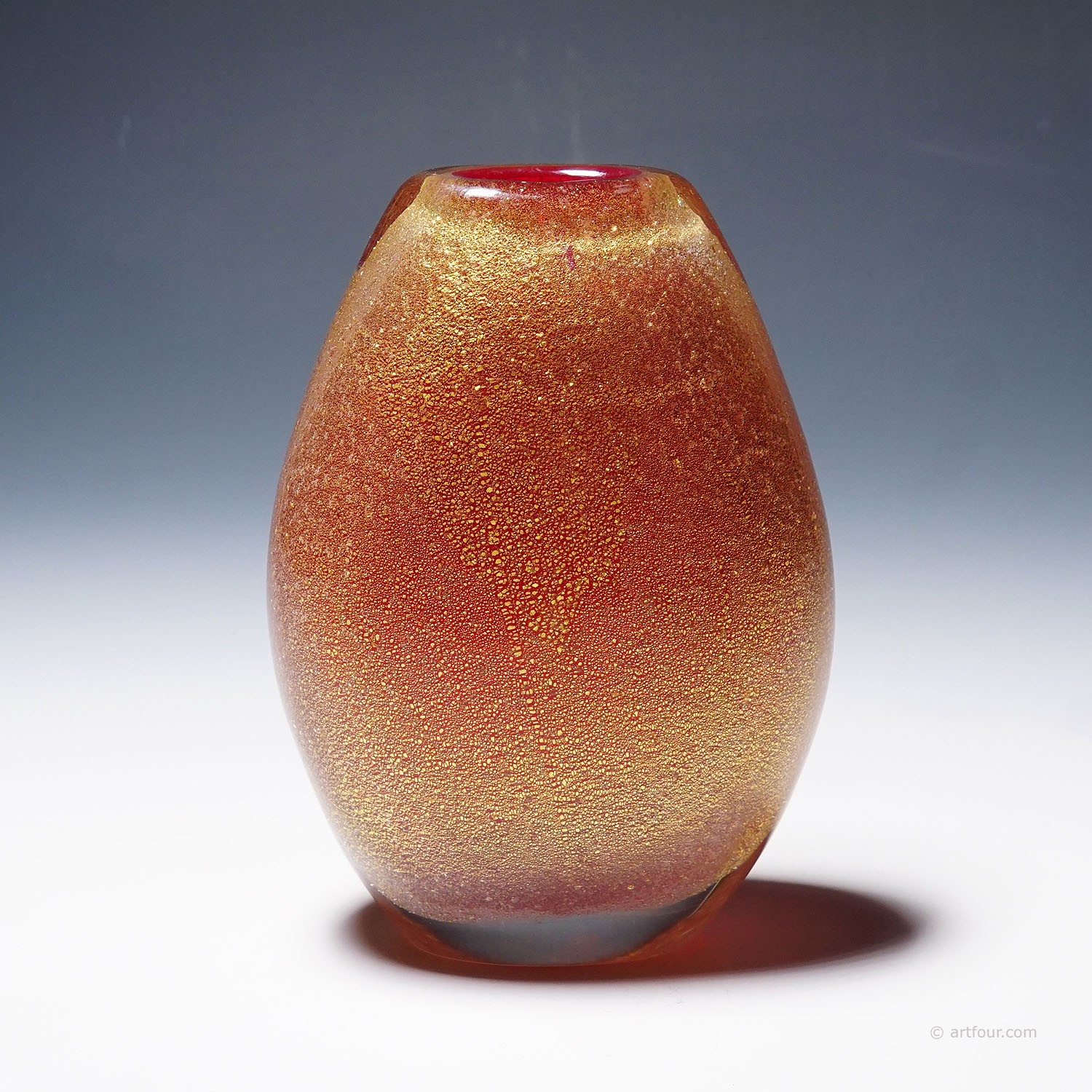 Vintage Art Glass Vase by Flavio Poli for Seguso Vetri D'Arte 1940s