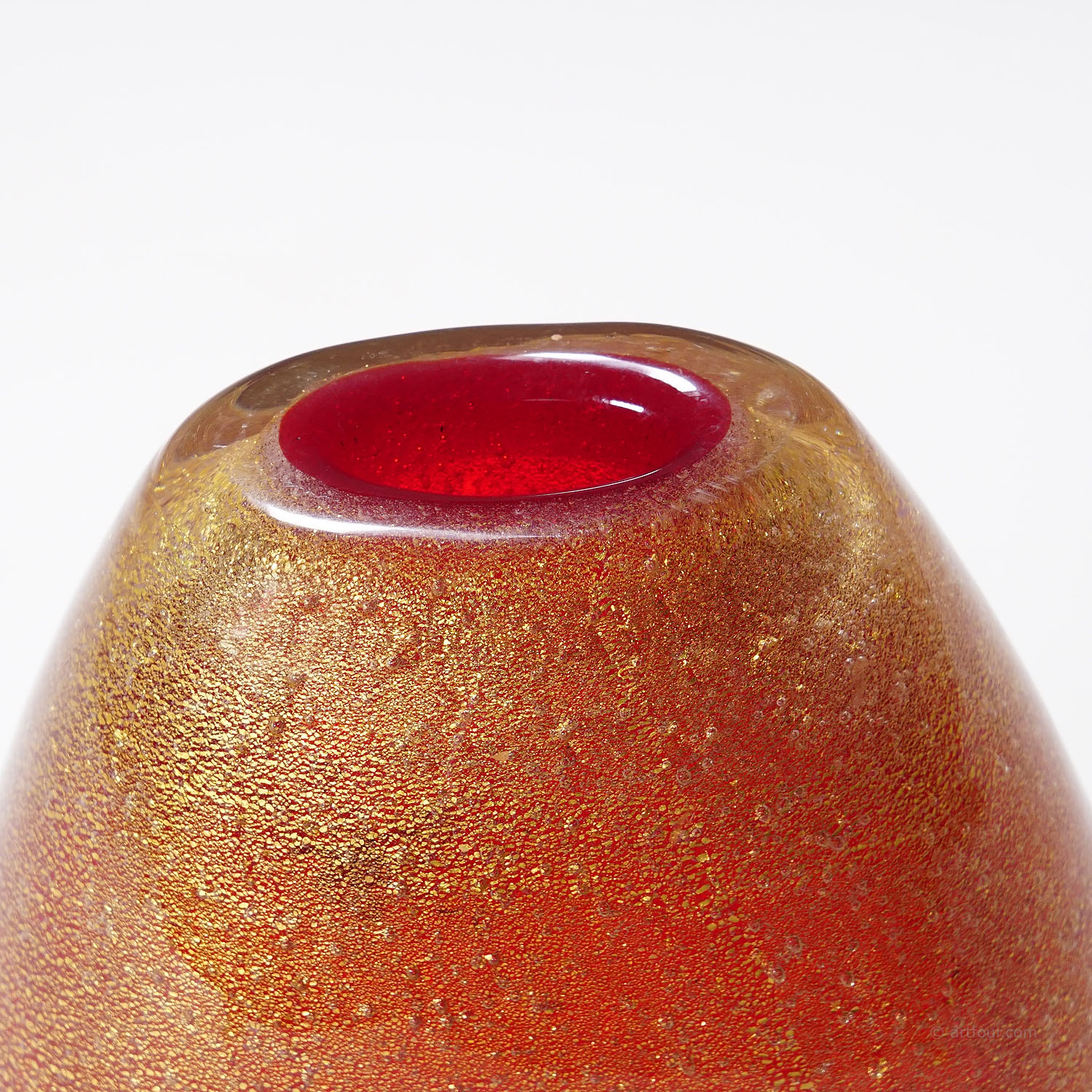 Vintage Art Glass Vase by Flavio Poli for Seguso Vetri D'Arte 1940s