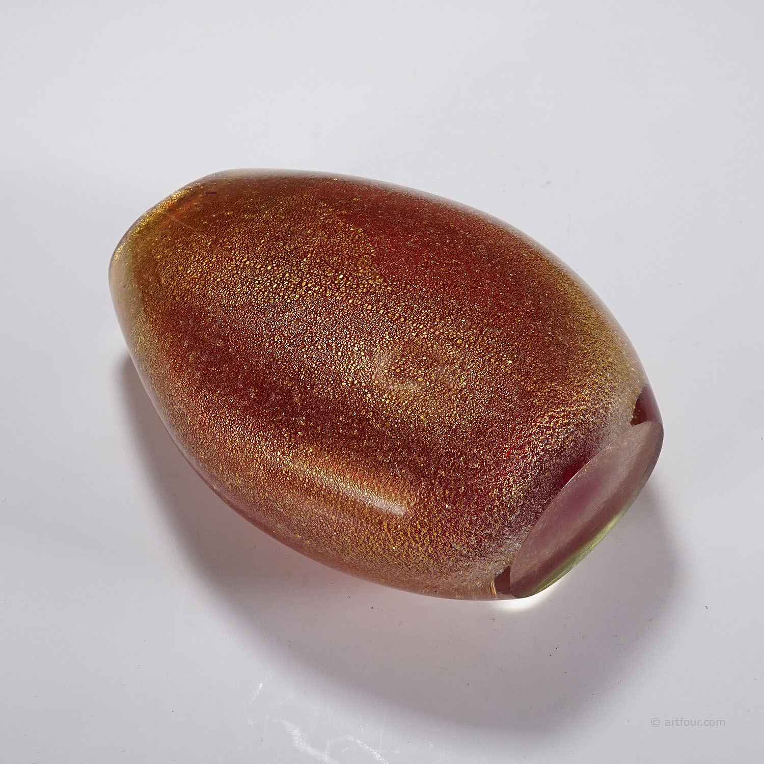 Vintage Art Glass Vase by Flavio Poli for Seguso Vetri D'Arte 1940s