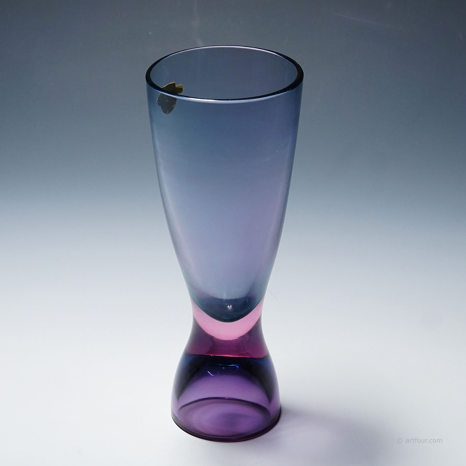 Archimede Seguso Sommerso Vase in Blue and Violet, Murano Italy ca. 1960s