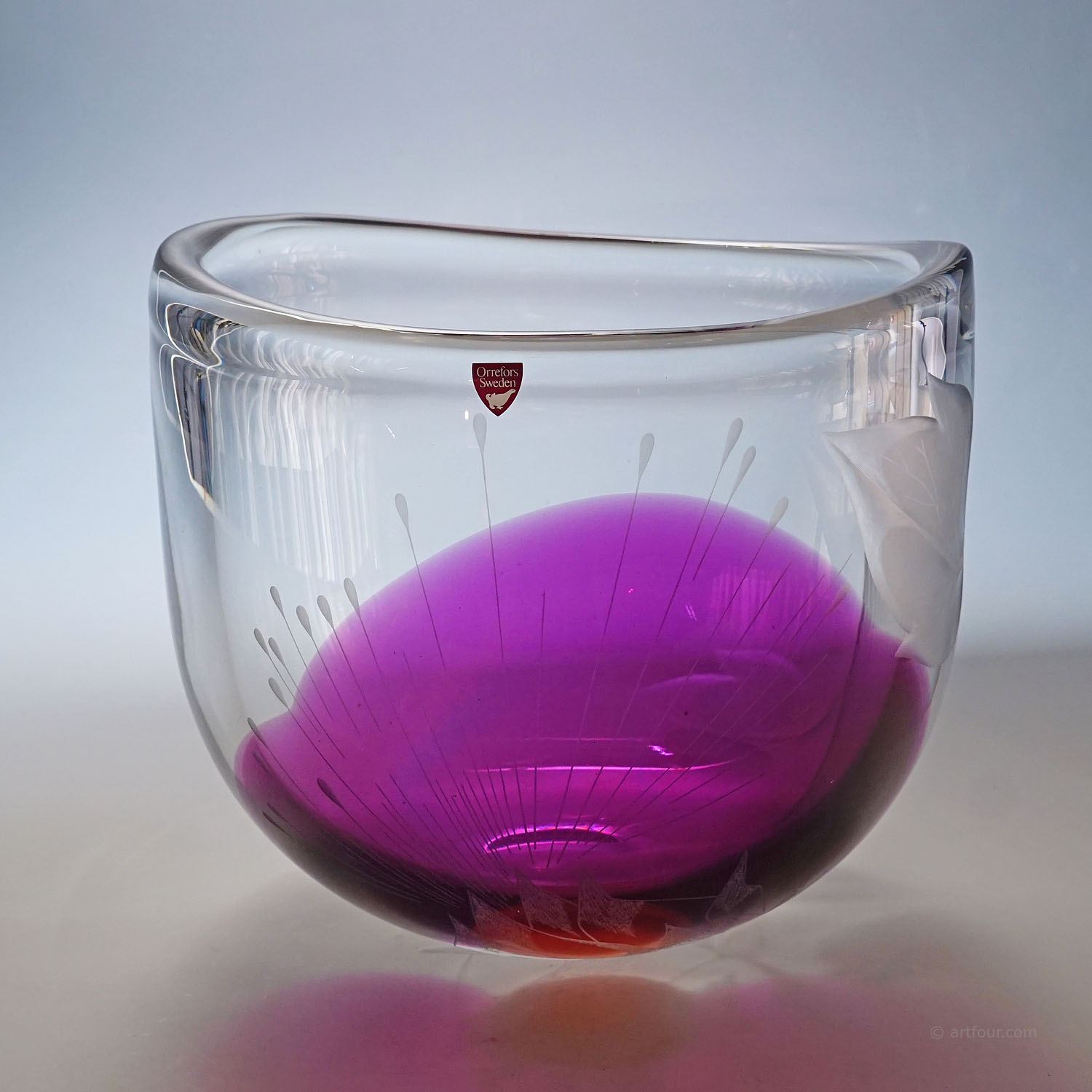 Tree of Live Art Glass Vase by Olle Alberius for Orrefors, Sweden 1977