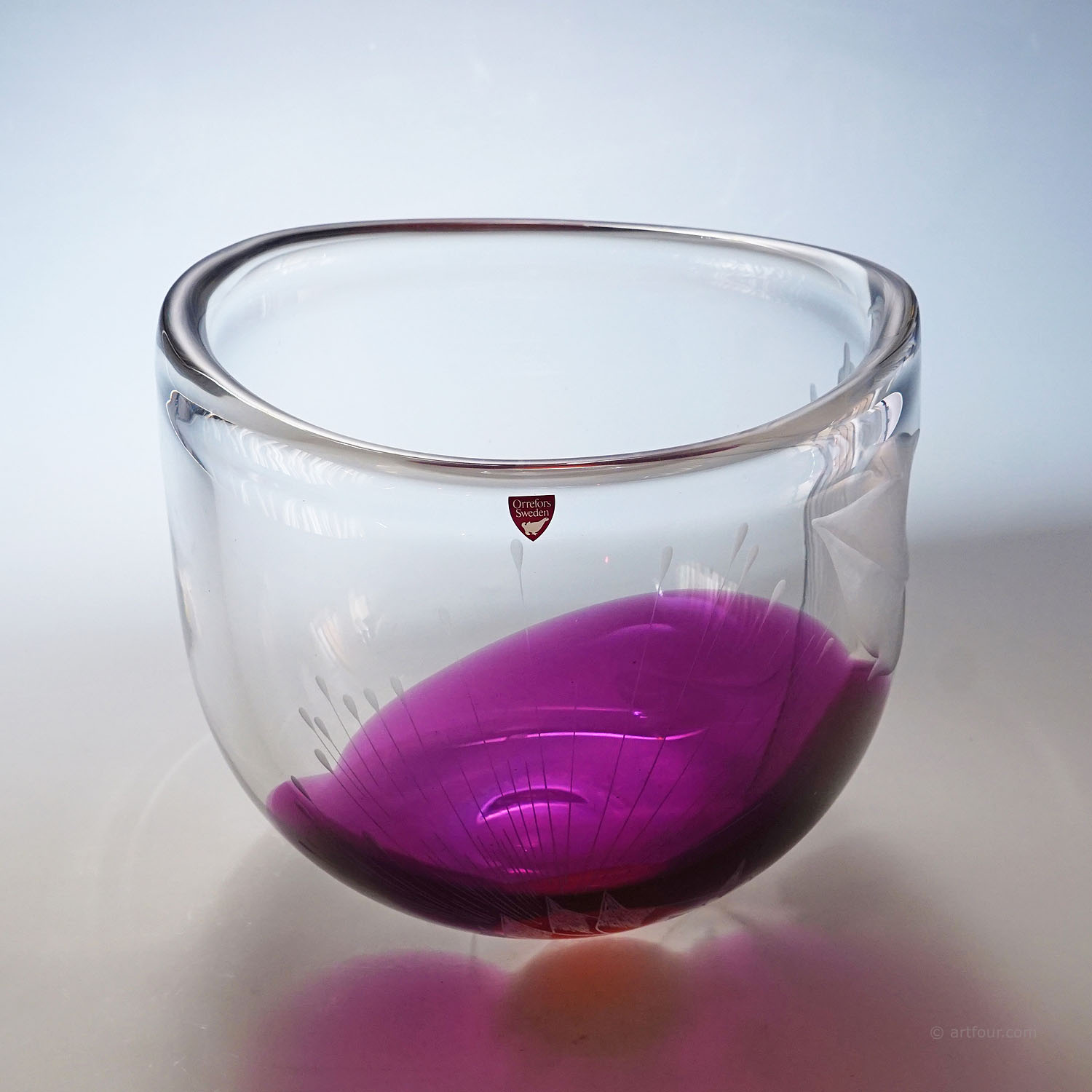 Tree of Live Art Glass Vase by Olle Alberius for Orrefors, Sweden 1977