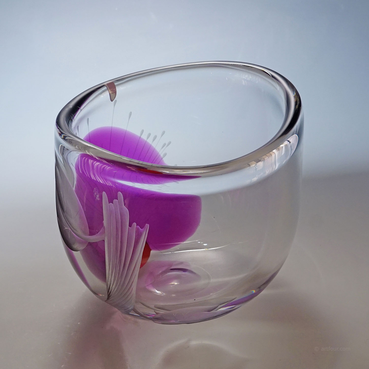 Tree of Live Art Glass Vase by Olle Alberius for Orrefors, Sweden 1977