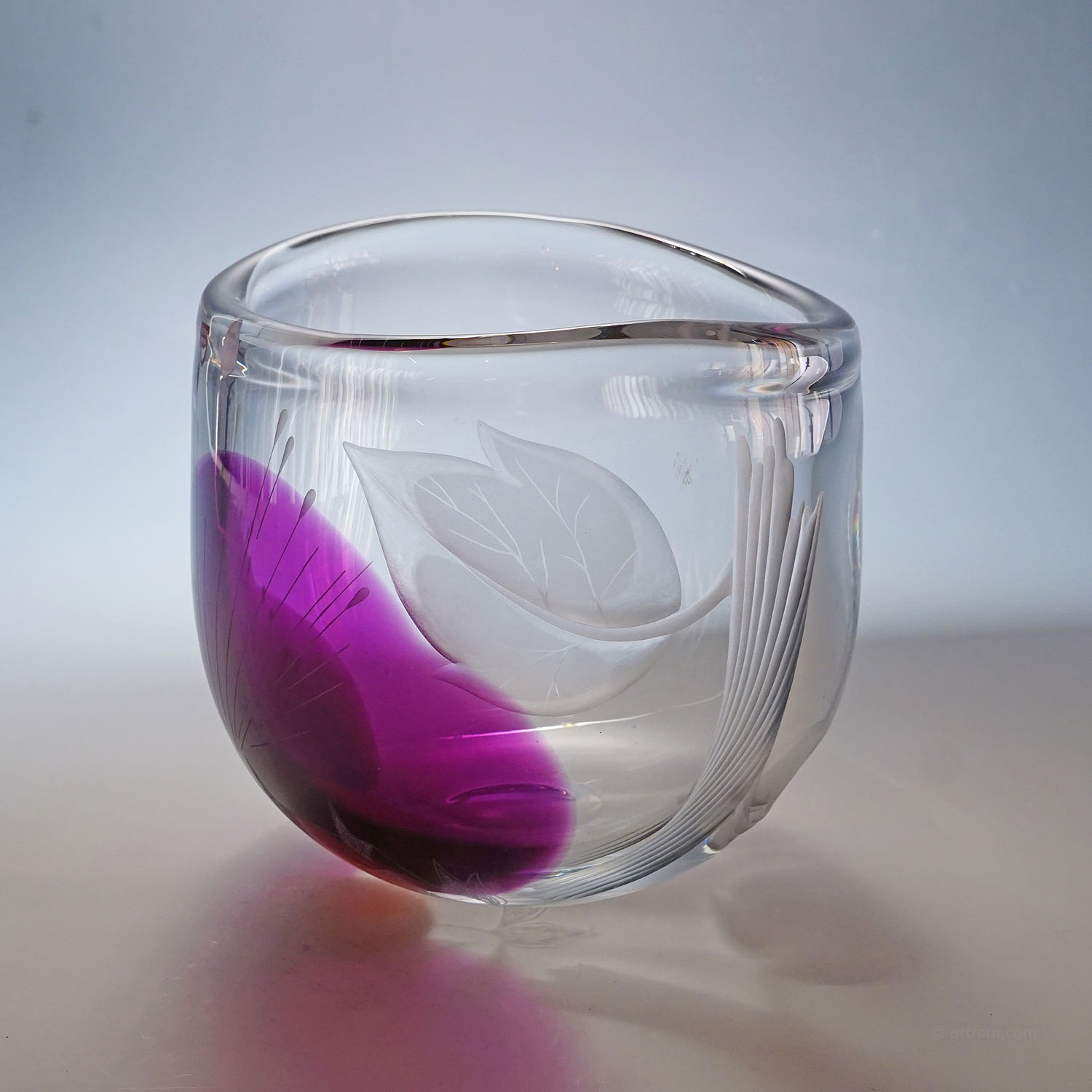 Tree of Live Art Glass Vase by Olle Alberius for Orrefors, Sweden 1977