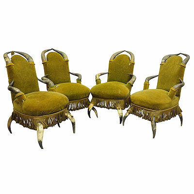 image of Four Antique Bull Horn Chairs ca. 1870