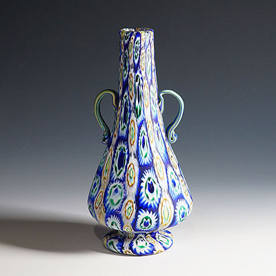 Vetreria Fratelli Toso Millefiori Murrine Vase, Murano Early 20th Century.