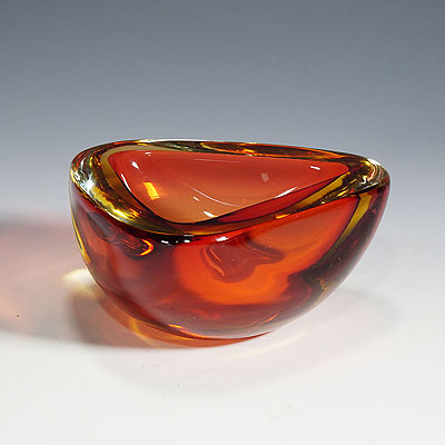 image of Heavy Seguso Vetri d'Arte (attr.) Sommerso Murano Art Glass Bowl