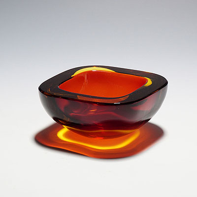 image of Seguso Vetri d'Arte (attr.) Murano Sommerso Glass Bowl 1960s
