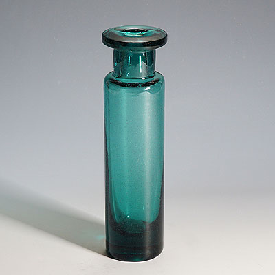 image of Vintage Petrol Colored Glass Vase by Ichendorfer Glassworks ca. 1960s