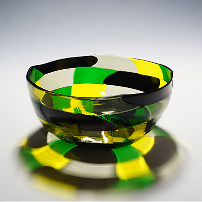 Fulvio Bianconi Bowl Pezzato Americano, Venini, Murano 1950s.