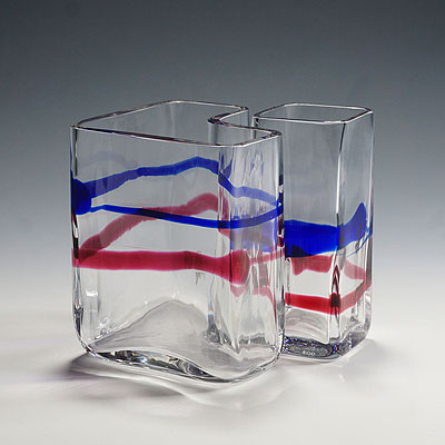 Art Glass Vases by Erick Hoeglund for Vrigstad Glassworks ca. 1980s.