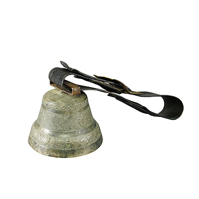 Antique Casted Bronze Cow Bell Made in Switzerland ca. 1930.