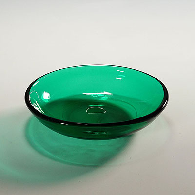 Small Oval Dish in Green Glass, Venini Murano ca. 1930s.