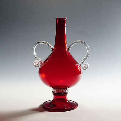 Vetro Soffiato Glass Vase "Holbein" by Venini Murano ca. 1960s.