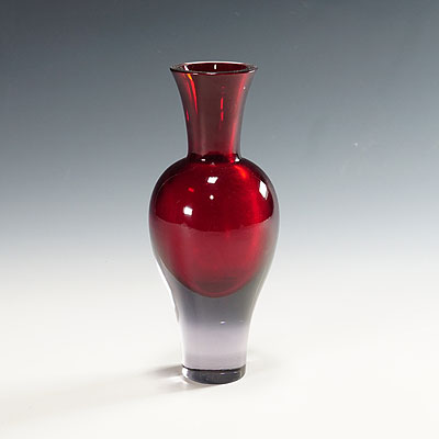 Seguso Vetri d'Arte Murano Sommerso Glass Vase 1960s.