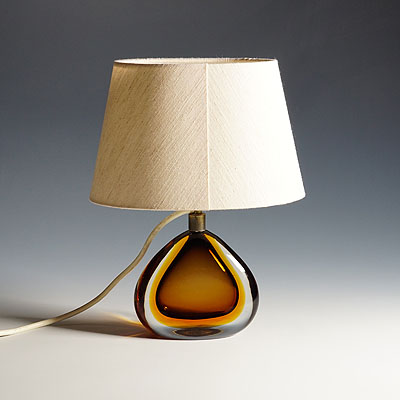 Seguso Vetri d'Arte Murano Sommerso Glass Lamp 1960s.