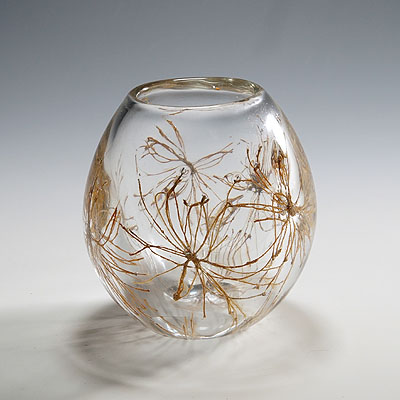 Graal Artglass Vase by Goran Stroemgren for Art Glassworks Urshult Sweden.