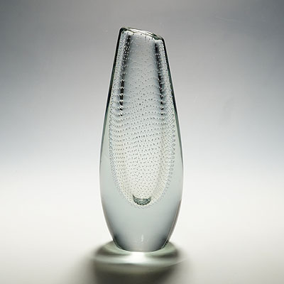 Vintage Art Glass Vase by Gunnel Nyman for Nuutajarvi Notsio in 1959.