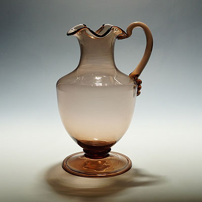 Vetro Soffiato Glass Jug Tiziano, Venini Murano ca. 1930s.