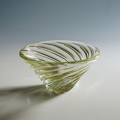 Venini Art Glass Bowl 'Diamante' by Paolo Venini, Murano 1930s.