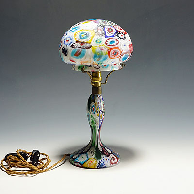 Multicoloured Fratelli Toso Millefiori Lamp, Murano circa 1910.