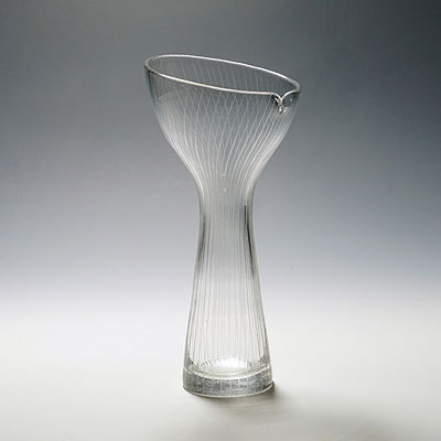 Vintage Art Glass Vase by Tapio Wirkkala for Iittala 1954.