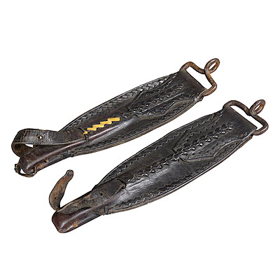 A Pair Antique Leather Stirrup Holders.