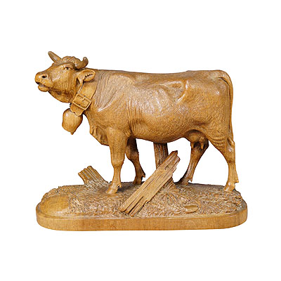 Great Wooden Carved Female Cattle Sculpture Brienz Switzerland ca. 1900.