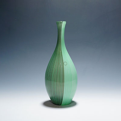 Large Tessuto Vase by Carlo Scarpa for Venini Murano.