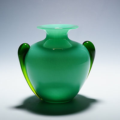 A Vintage Soffiato Art Glass Vase Murano ca. 1950s.