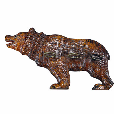 A Wooden Carved Black Forest Bear Key Rack.