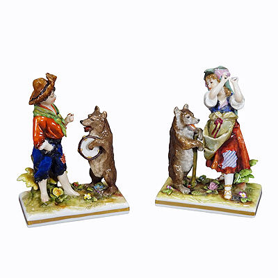 Volkstedt Porcellain Figurines Children with Bears.