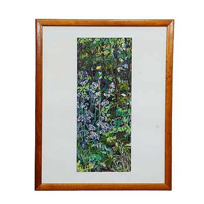 Bellflowers with Brimstone Butterfly – Original Painting by Alexander Michael, 1991.
