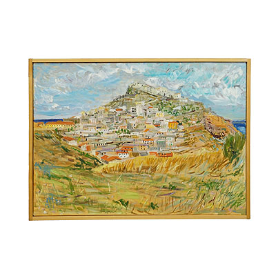 Castelsardo, Sardinia, 1978 – Oil painting by Alexander Michael.