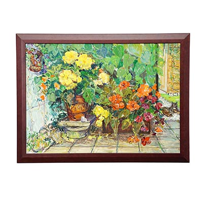Impressionistic Oil Painting of a Garden Scenery, Alexander Michael 1996.