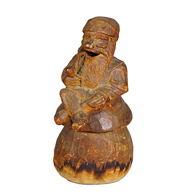 A Wooden Carved Smoking Dwarf - Incense Smoker, ca. 1930.