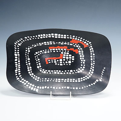 Large Murrine Plate Serpente by Carlo Scarpa for Venini Murano ca. 1940s.
