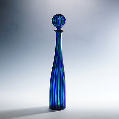 Venini A Canne Bottle 'Elixir' by Gio Ponti Venice Murano.