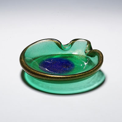 Vintage Art Bowl Vase by Seguso Murano 1950s.