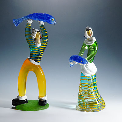 Vintage Murano Glass Sculptures by Anzolo Fuga for A.Ve.M.1950s.