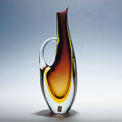 Vintage Murano Sommerso Glass Jug by Arte Nuova 1950s.